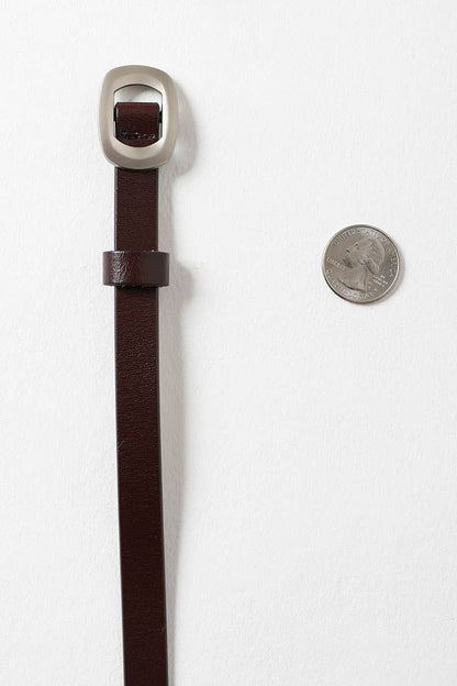 Camel Skinny Modern Leather Cinch Belt