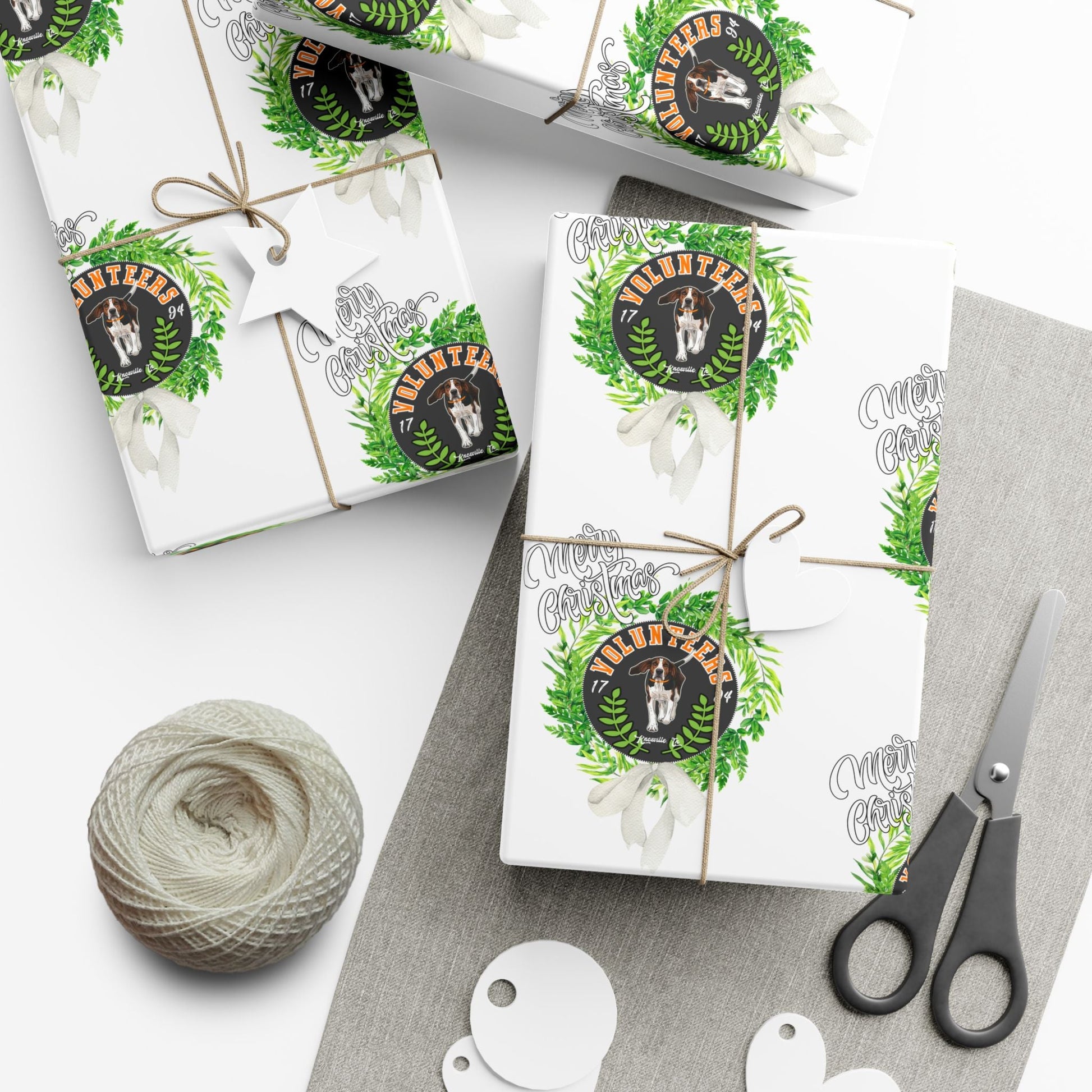 Christmas Wreath Tennessee VOLS Wrapping Paper Printify