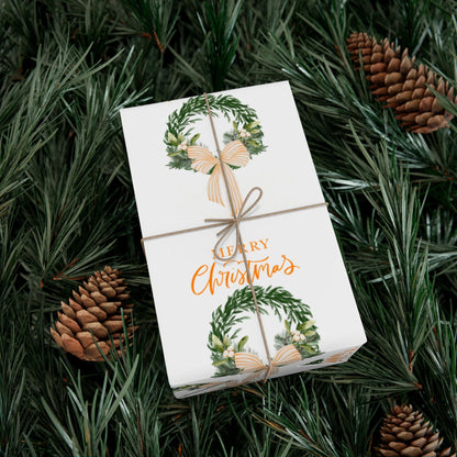 Tennessee Volunteers Christmas Gift Wrap, Elegant Wreath Design, Holiday Wrapping Sheets, Decorative Xmas Present Wrap, Printify