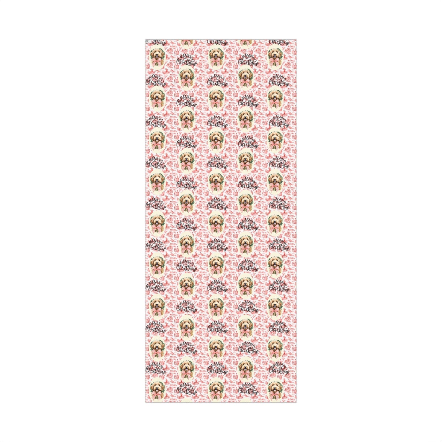 Vintage Red Toile Goldendoodle Christmas Wrapping Paper Printify