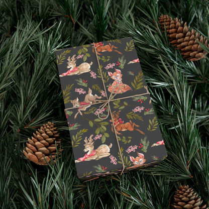 Holiday Woodland Animals Wrapping Paper Printify