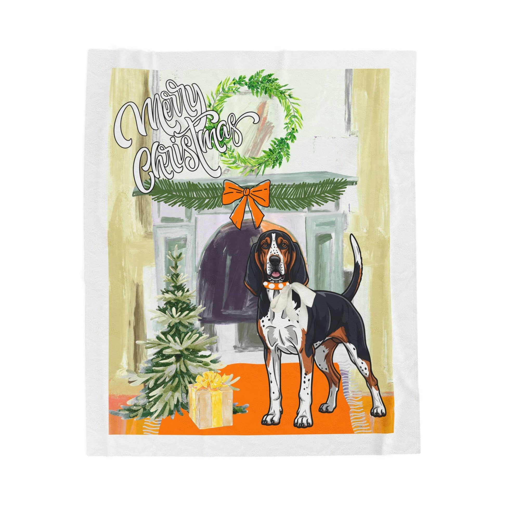 Tennessee Volunteers Fleece Blanket, Christmas Gift for Football Fan, Velveteen Plush Throw, Smokey Design, Cozy Winter Home Decor, College Printify