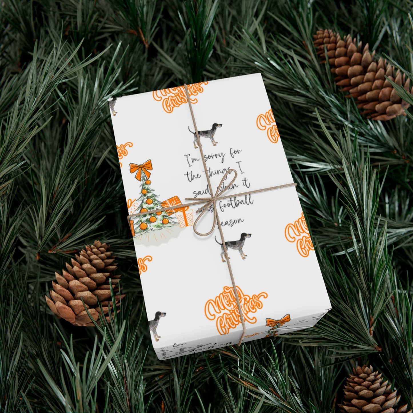 Tennessee VOLS I'm sorry Christmas Gift Wrap Paper Printify