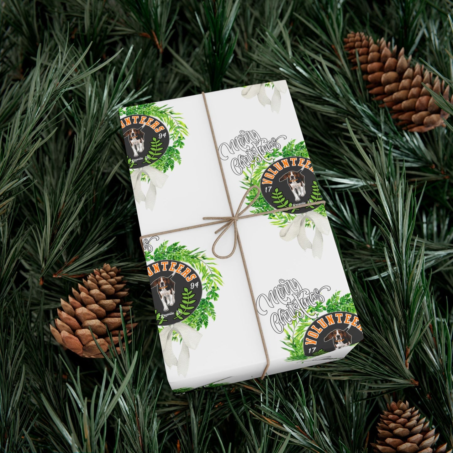 Christmas Wreath Tennessee VOLS Wrapping Paper Printify