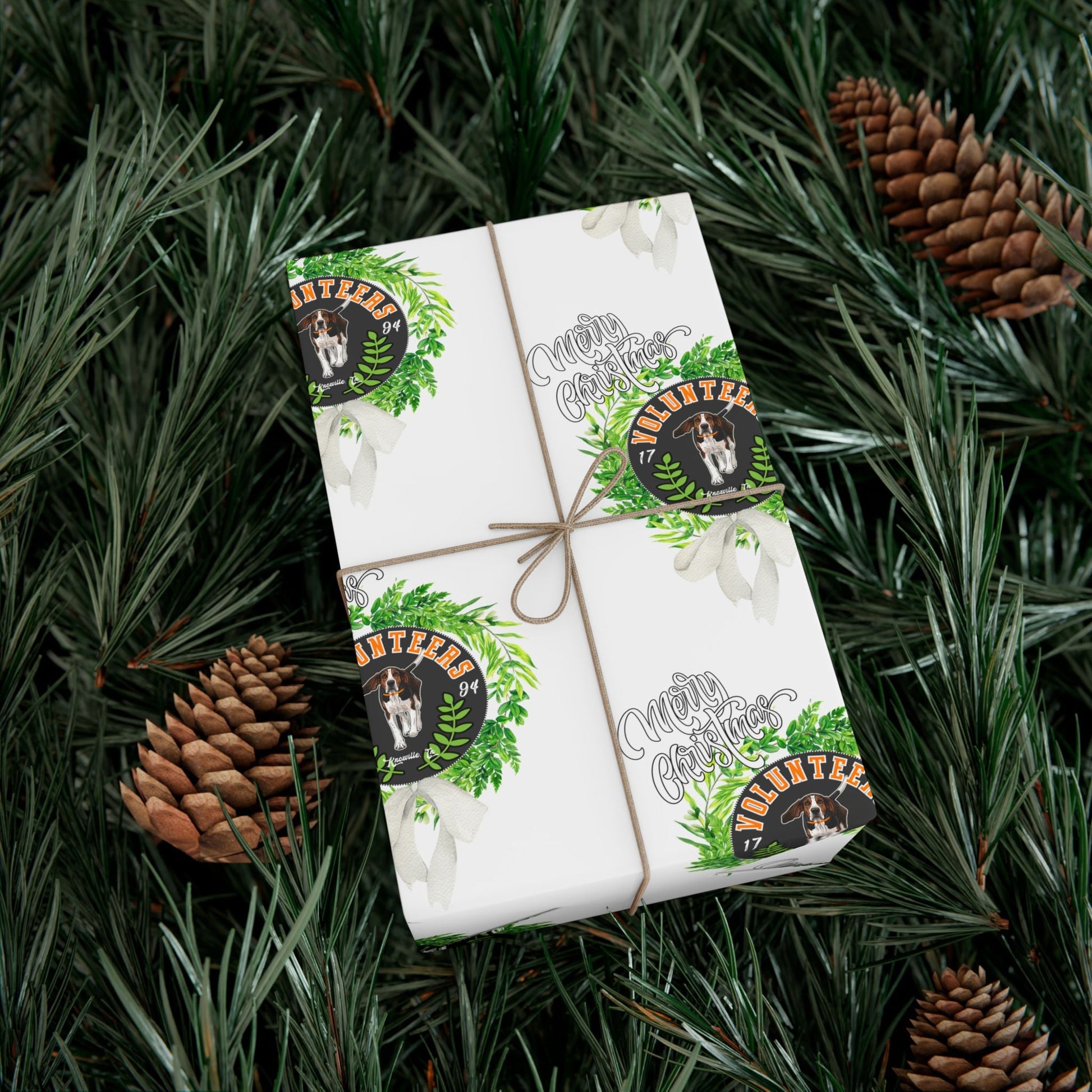 Christmas Wreath Tennessee VOLS Wrapping Paper Printify