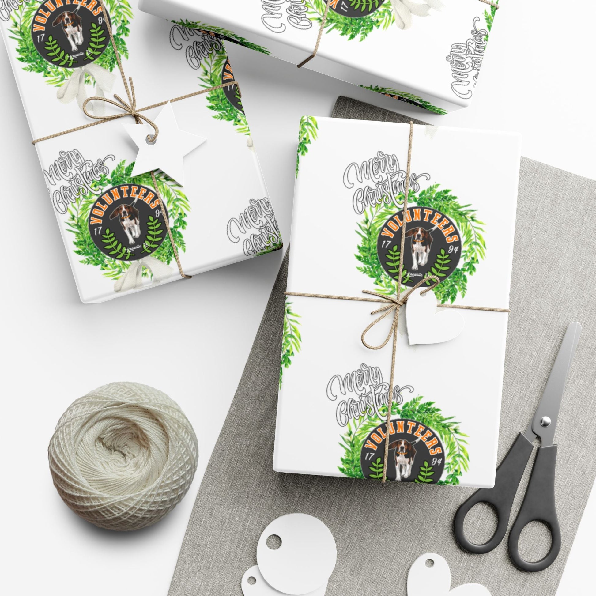 Christmas Wreath Tennessee VOLS Wrapping Paper Printify