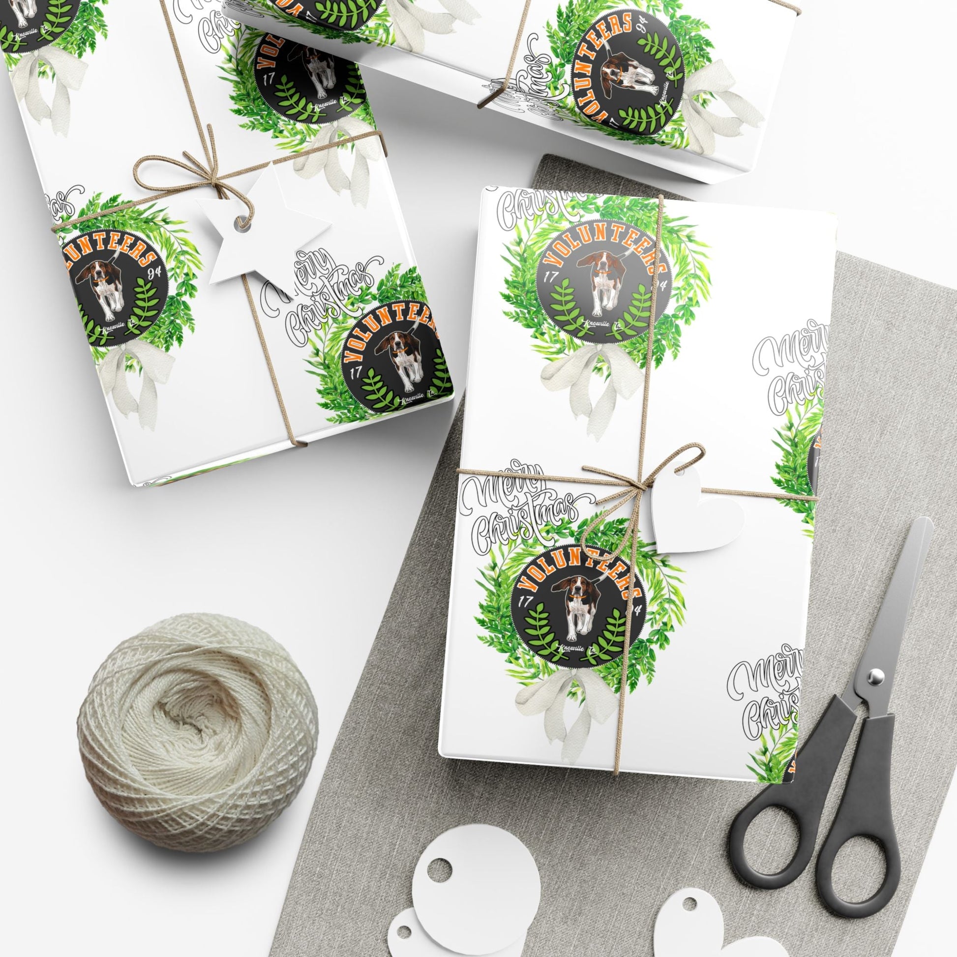 Christmas Wreath Tennessee VOLS Wrapping Paper Printify