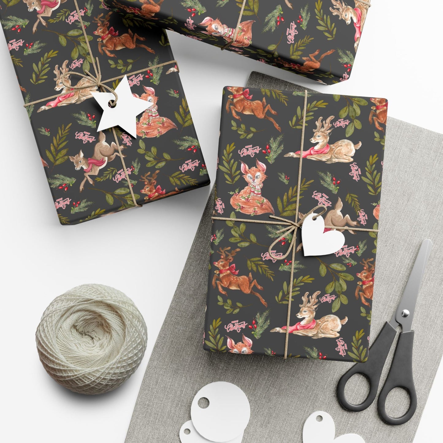Holiday Woodland Animals Wrapping Paper Printify