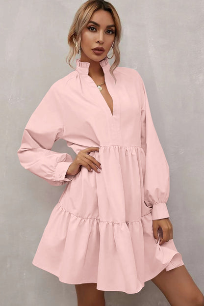 Pink Long SleeveShift Dress