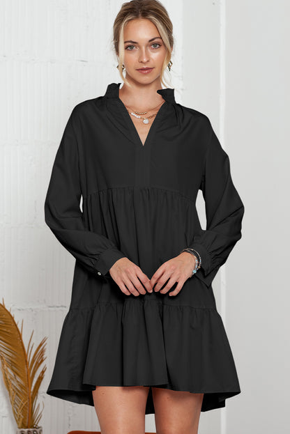 Black Long Sleeve Shift Dress