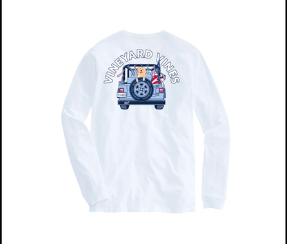 VINEYARD VINES Adult Good Pup Beach Cruiser Long Sleeve Tee