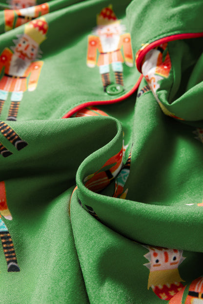 Pink Christmas Candy Contrast Trim Bow Knot Silky 2pcs Pajama Set Dear-Lover Dropshipping