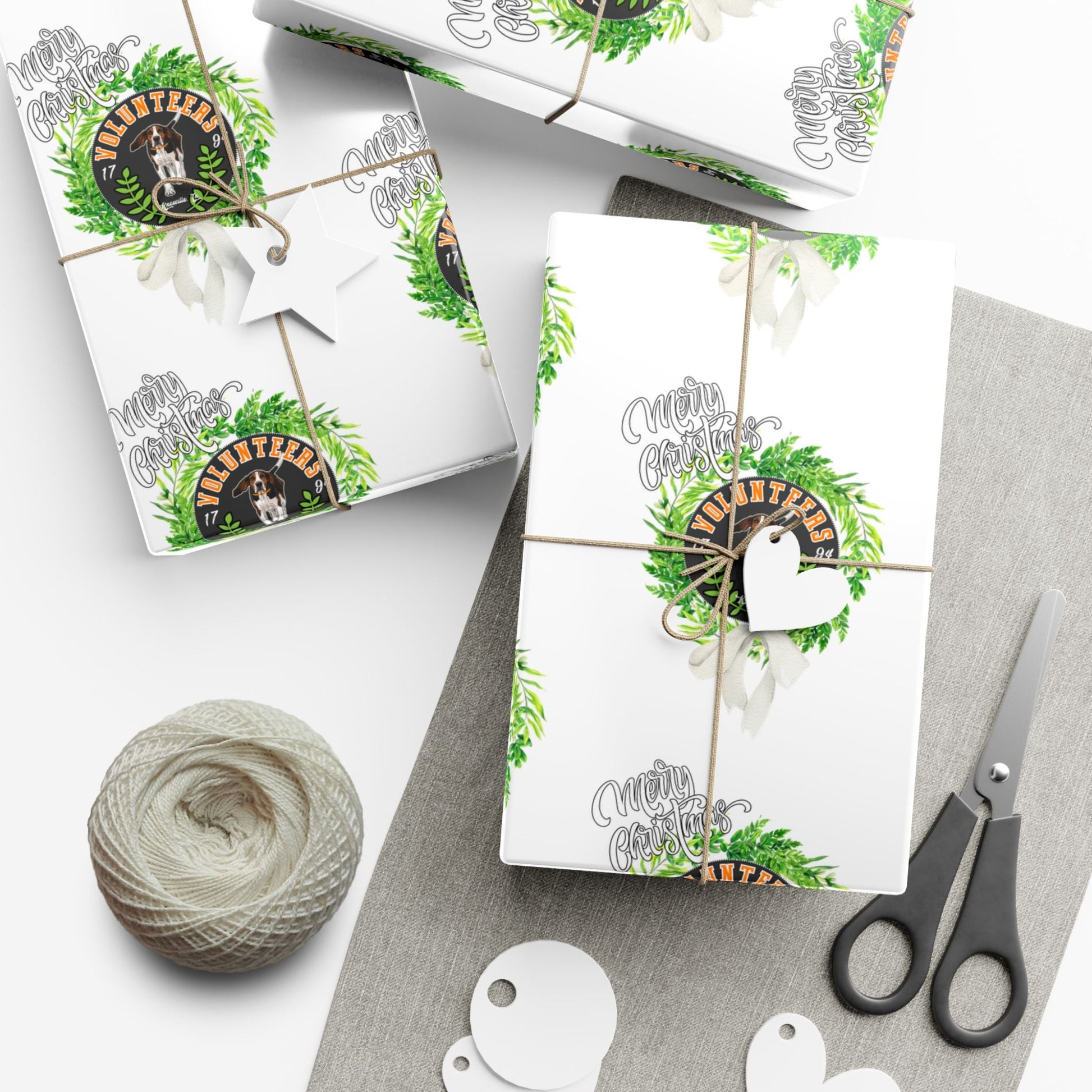 Christmas Wreath Tennessee VOLS Wrapping Paper Printify