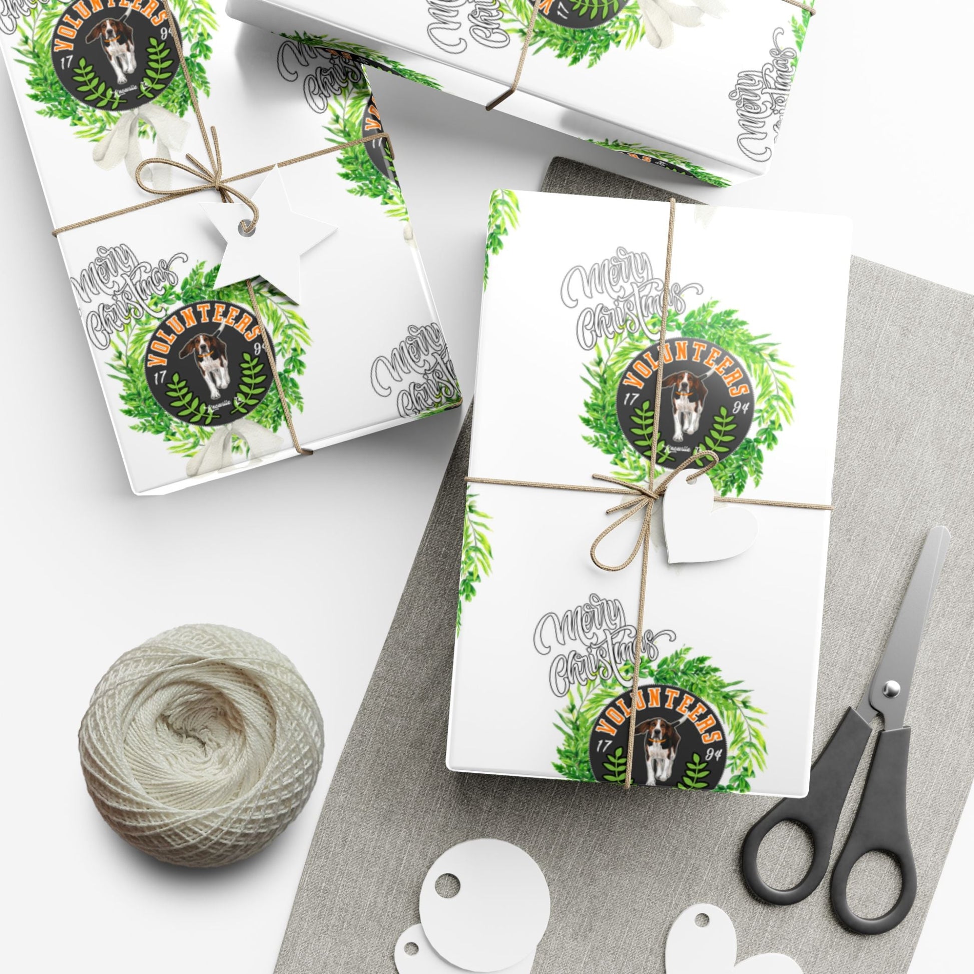 Christmas Wreath Tennessee VOLS Wrapping Paper Printify