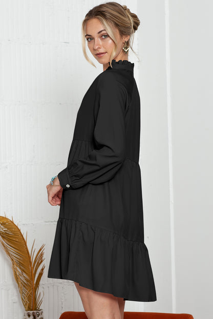 Black Long Sleeve Shift Dress