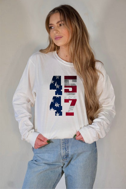 45 47 Trump America Long Sleeve Tee Plus Size