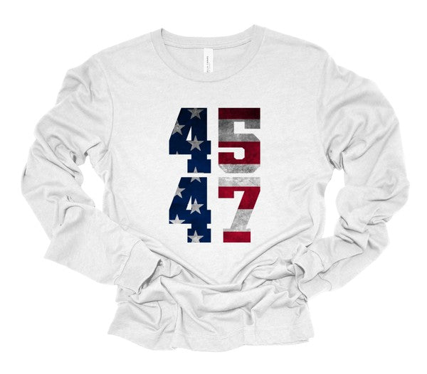 45 47 Trump America Long Sleeve Tee Plus Size