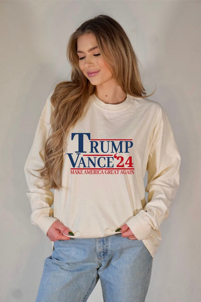 Trump Vance 2024 Graphic Long Sleeve Plus Size