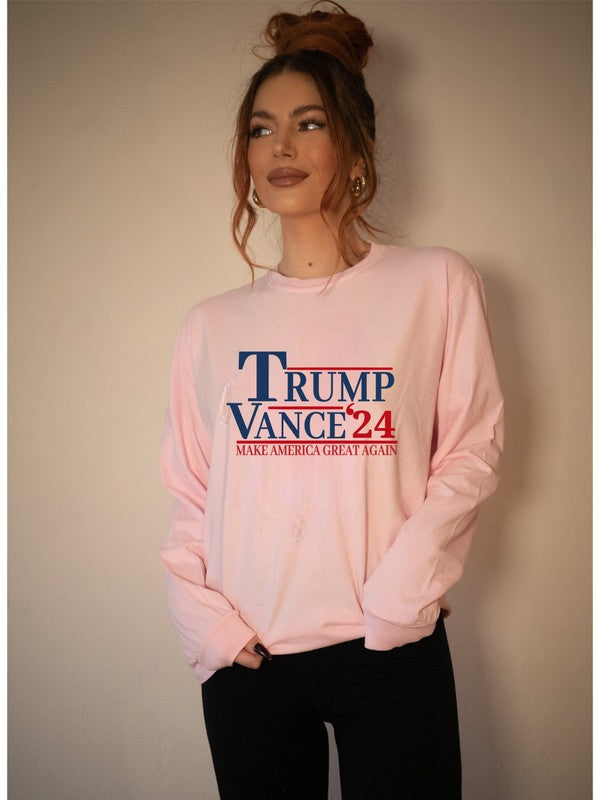 Trump Vance 2024 Graphic Long Sleeve Plus Size