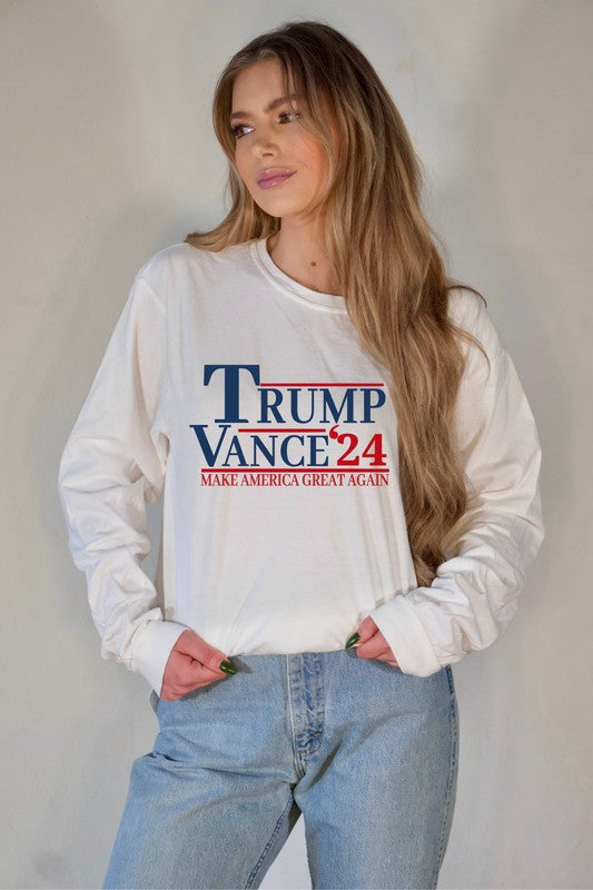 Trump Vance 2024 Graphic Long Sleeve Plus Size