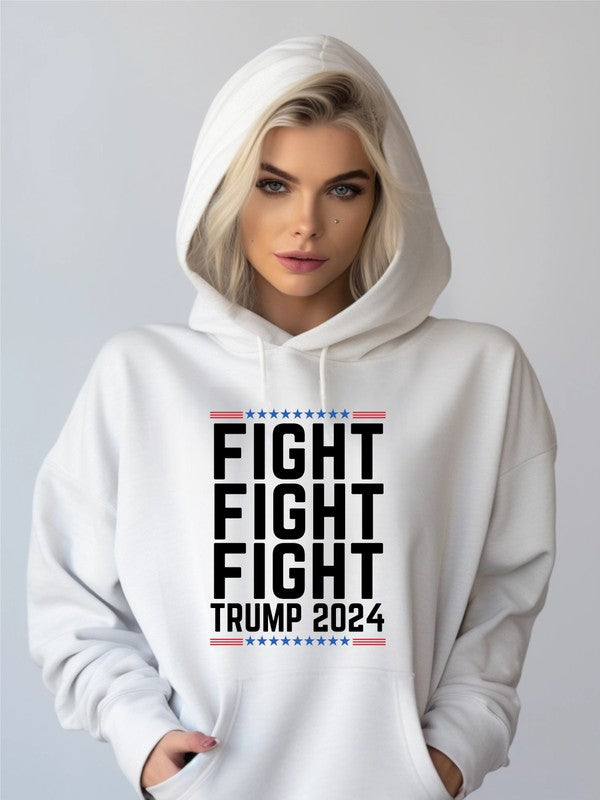 Fight Fight Fight 2024 Graphic Hoodie Plus Size