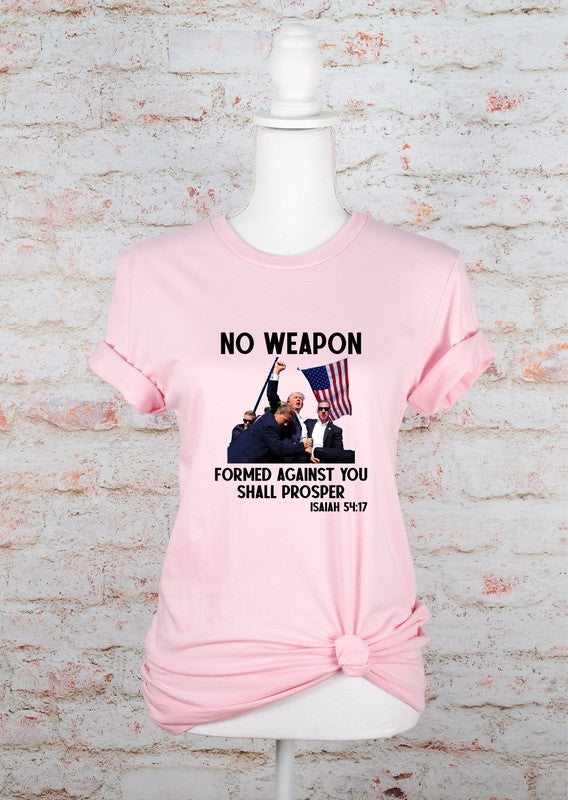 No Weapon Formed Against You Trump Graphic Tee Plus Size