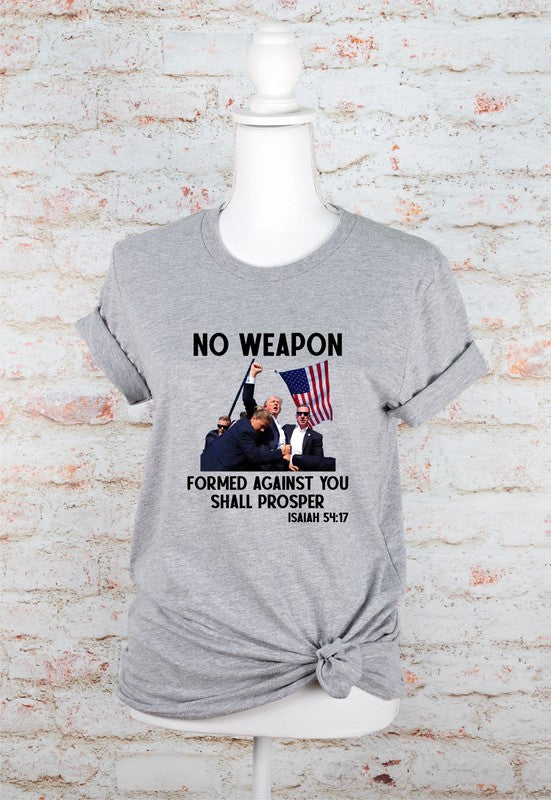 No Weapon Formed Against You Trump Graphic Tee Plus Size