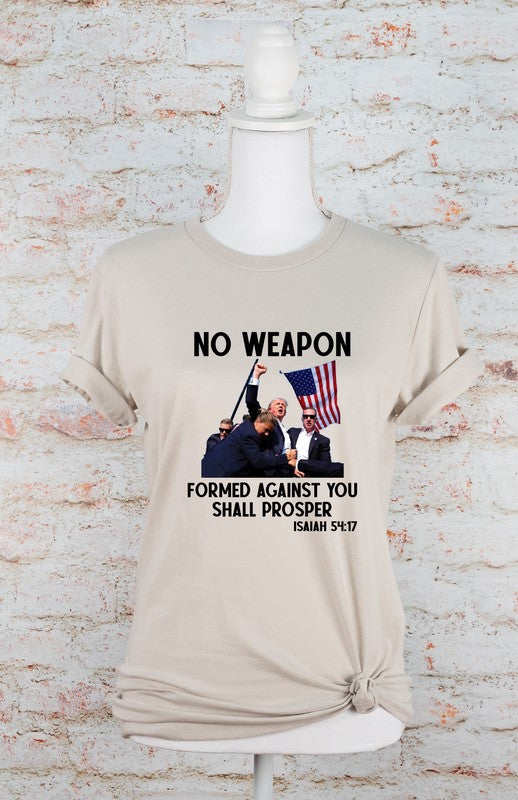 No Weapon Formed Against You Trump Graphic Tee Plus Size