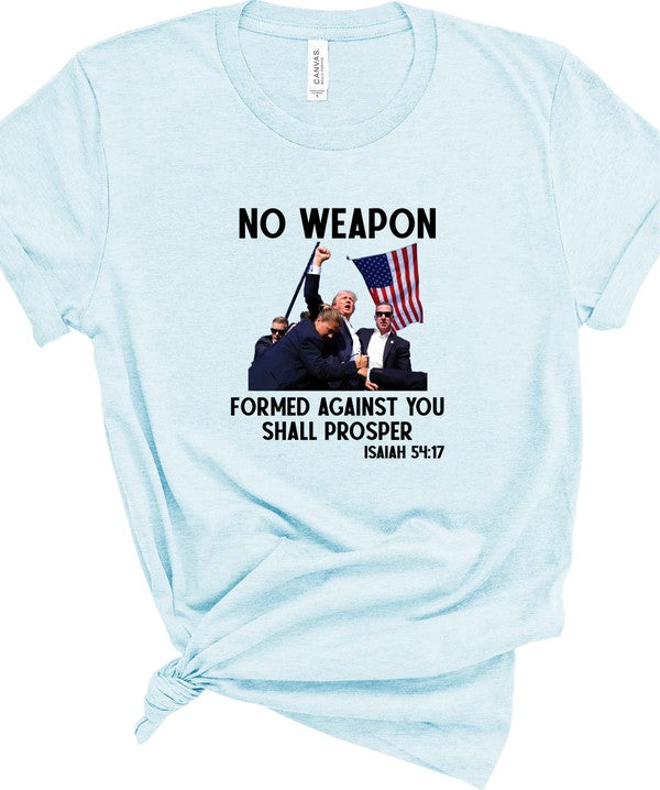 No Weapon Formed Against You Trump Graphic Tee Plus Size