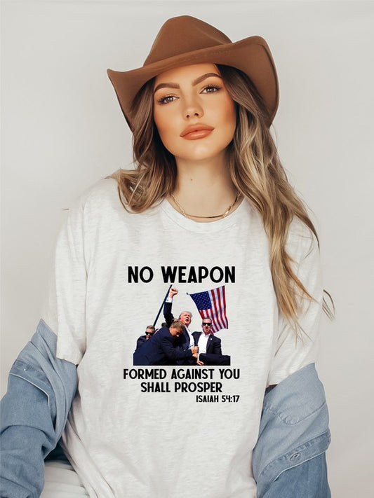 No Weapon Formed Against You Trump Graphic Tee Plus Size