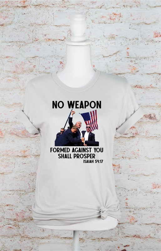 No Weapon Formed Against You Trump Graphic Tee Plus Size