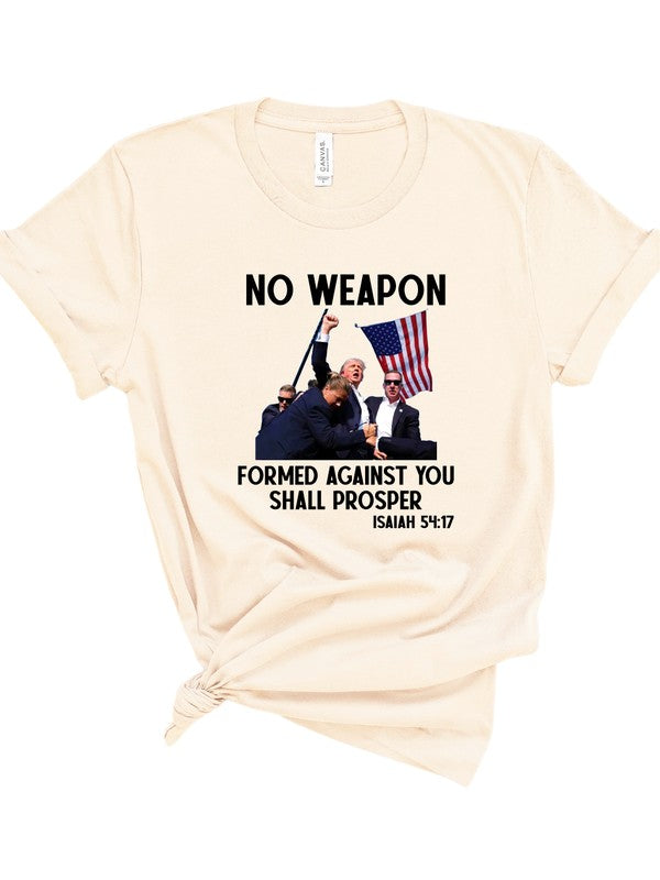 No Weapon Formed Against You Trump Graphic Tee Plus Size