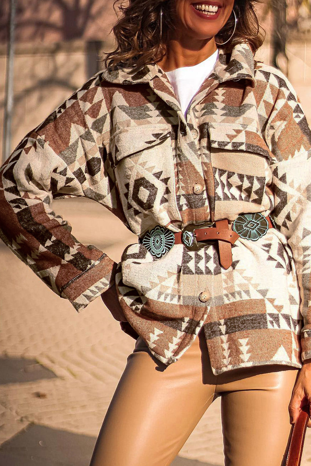 Brown Aztec Print Jacket****