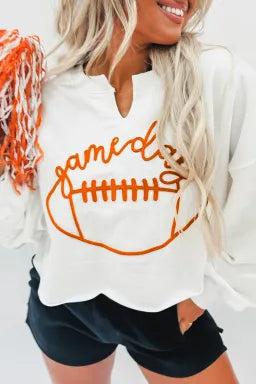 TN VOLS Bright White Game Day Lettering Football Cropped Sweatshirt