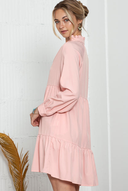 Pink Long SleeveShift Dress