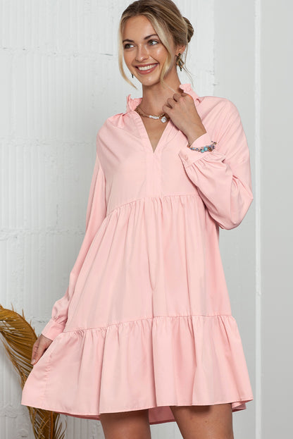 Pink Long SleeveShift Dress