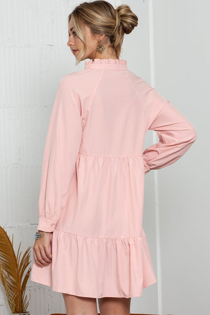 Pink Long SleeveShift Dress