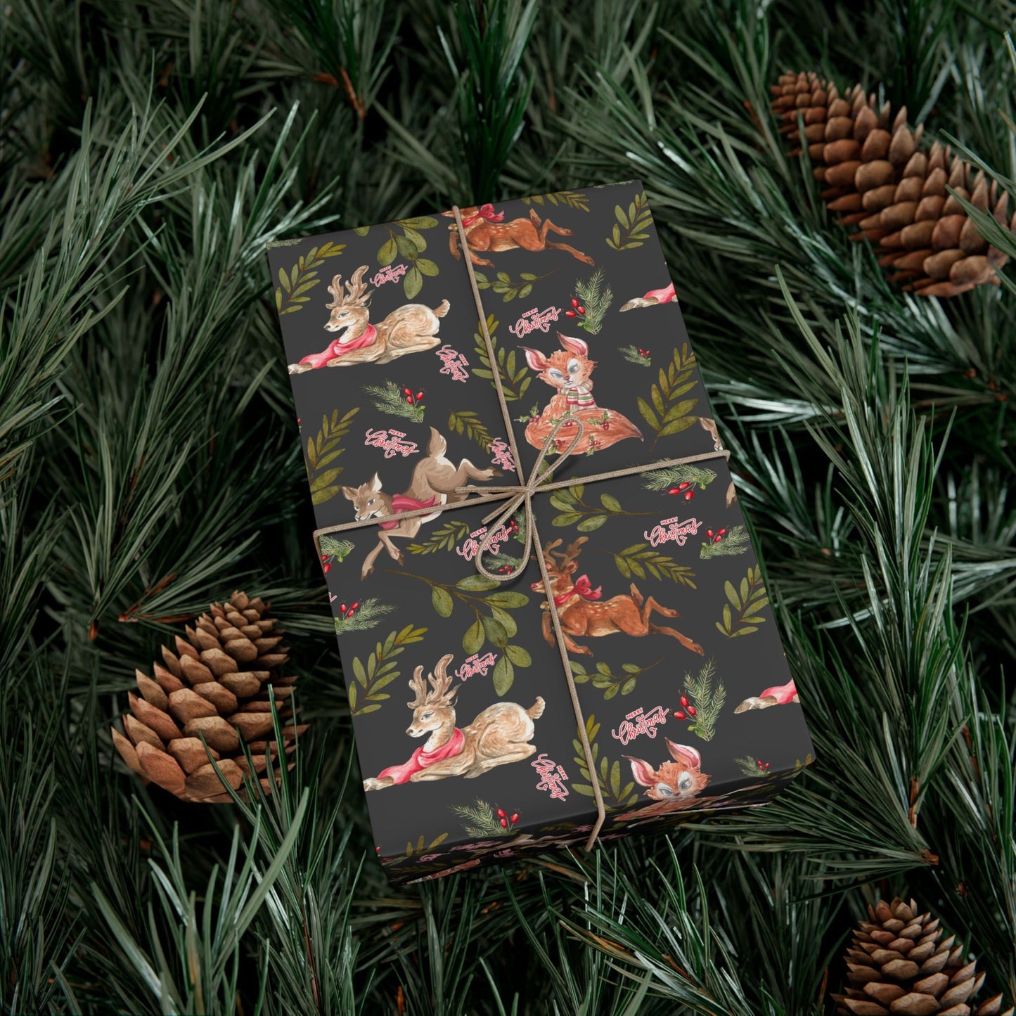 Holiday Woodland Animals Wrapping Paper Printify