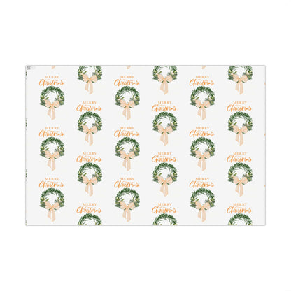 Tennessee Volunteers Christmas Gift Wrap, Elegant Wreath Design, Holiday Wrapping Sheets, Decorative Xmas Present Wrap, Printify