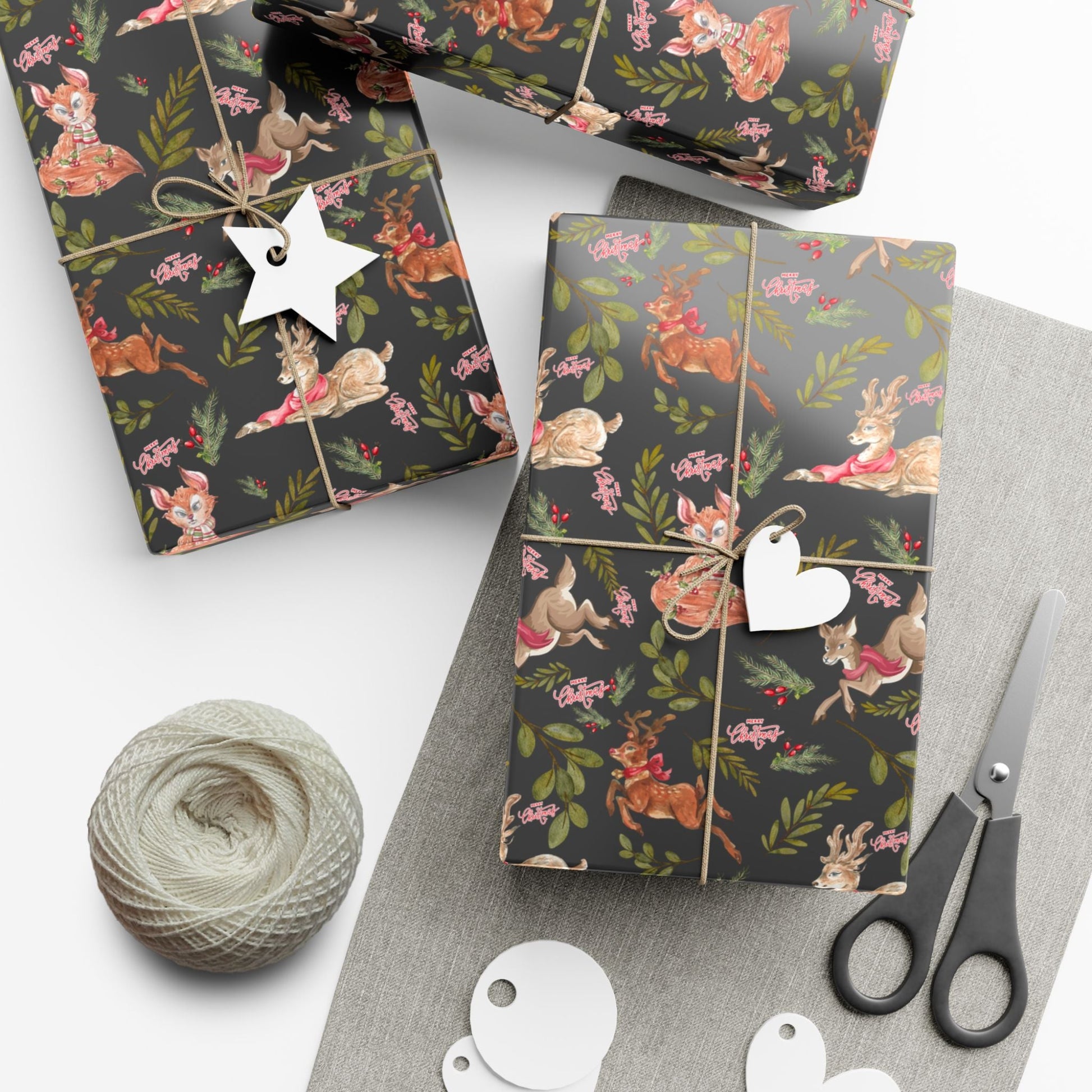 Holiday Woodland Animals Wrapping Paper Printify