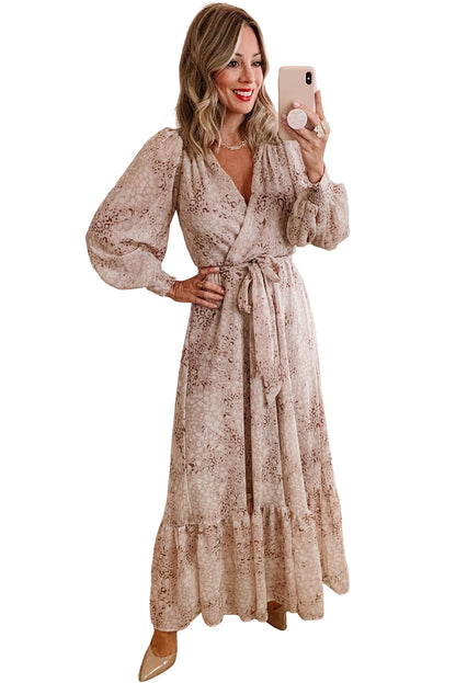 Leopard Long Sleeve Maxi Dress