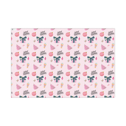 Pink Preppy Christmas Gift Wrap Printify