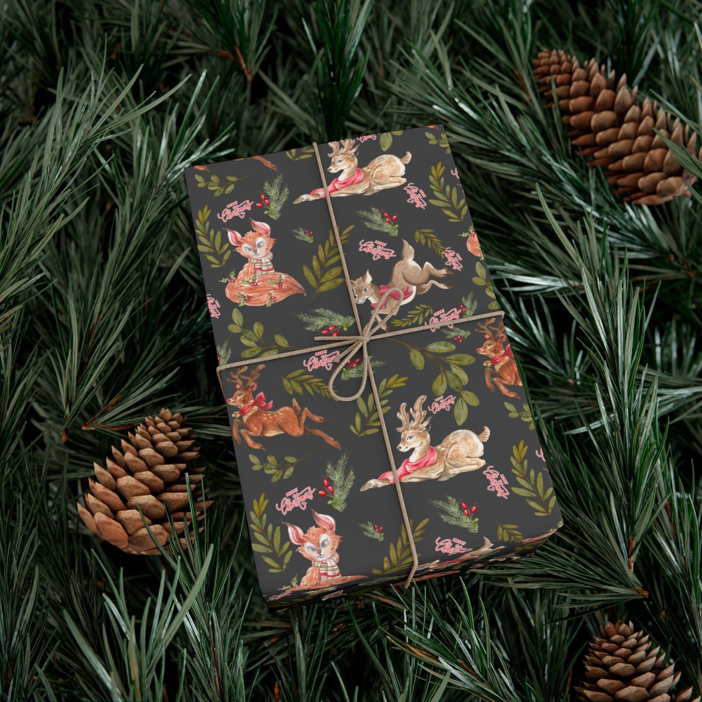 Holiday Woodland Animals Wrapping Paper Printify