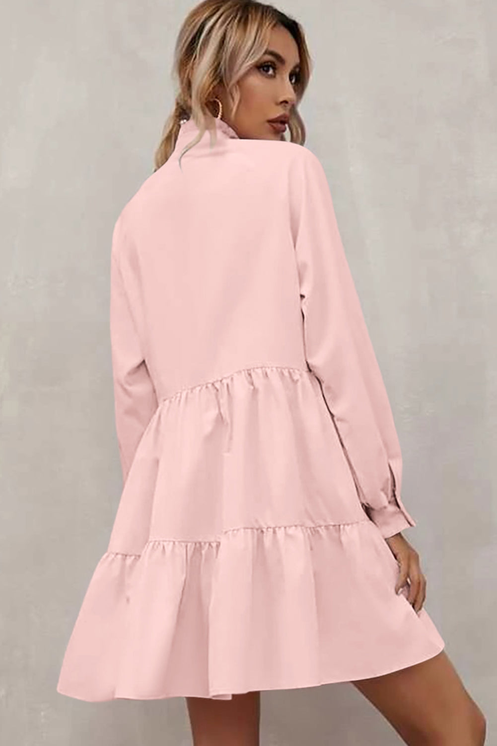 Pink Long SleeveShift Dress