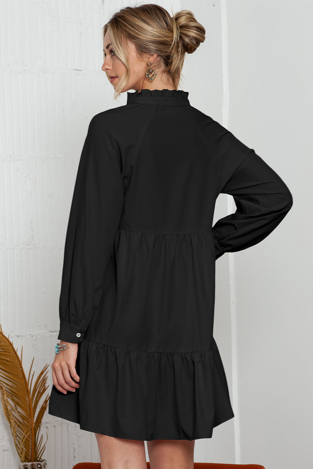 Black Long Sleeve Shift Dress