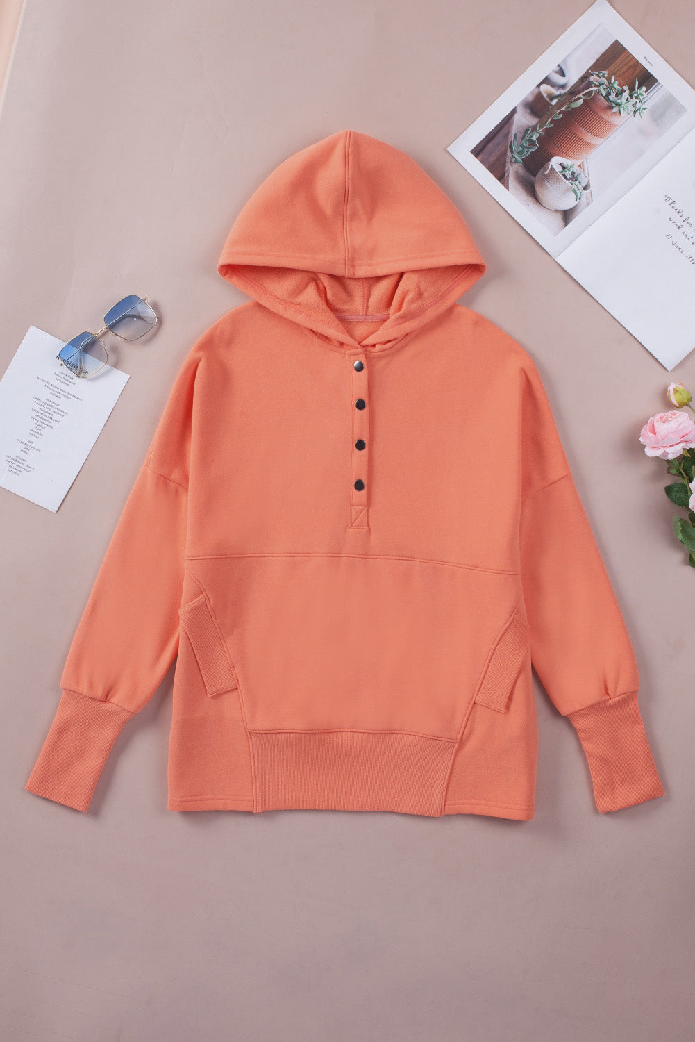 Orange Henley Hoodie