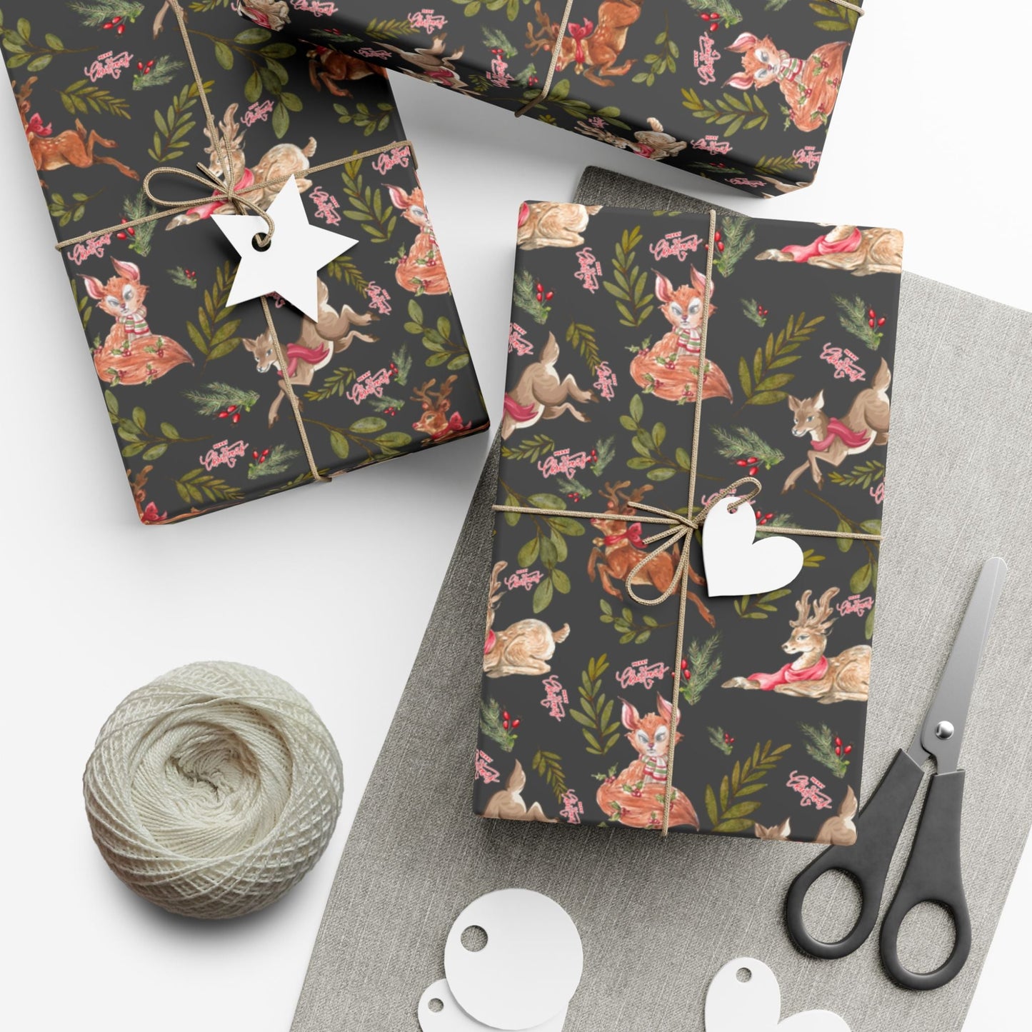Holiday Woodland Animals Wrapping Paper Printify