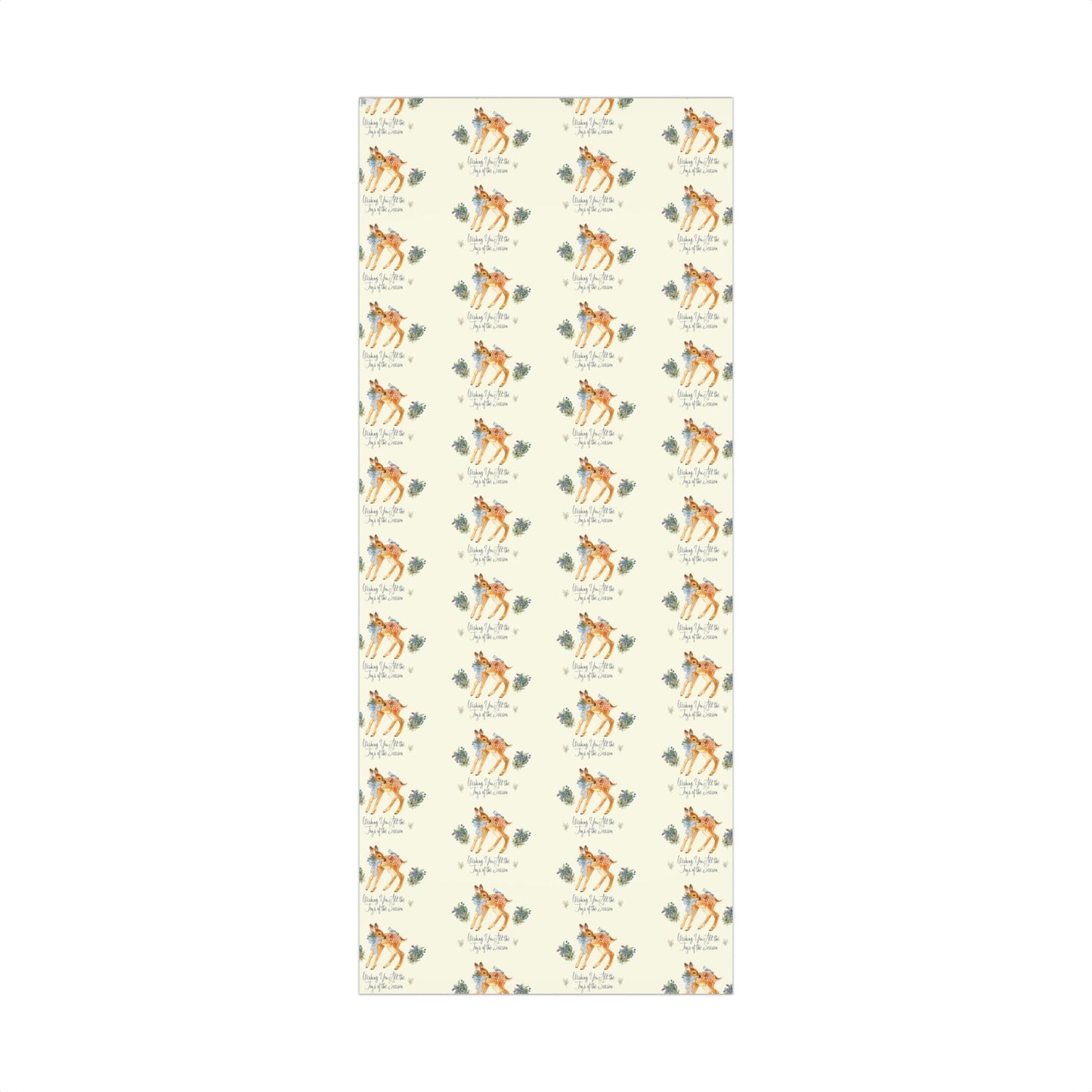 Chinoiserie Christmas Deer Wrapping Paper Rolls, Holiday Gift Packaging, Festive Xmas Patterns, Vintage Woodland Printify