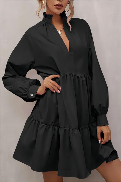 Black Long Sleeve Shift Dress