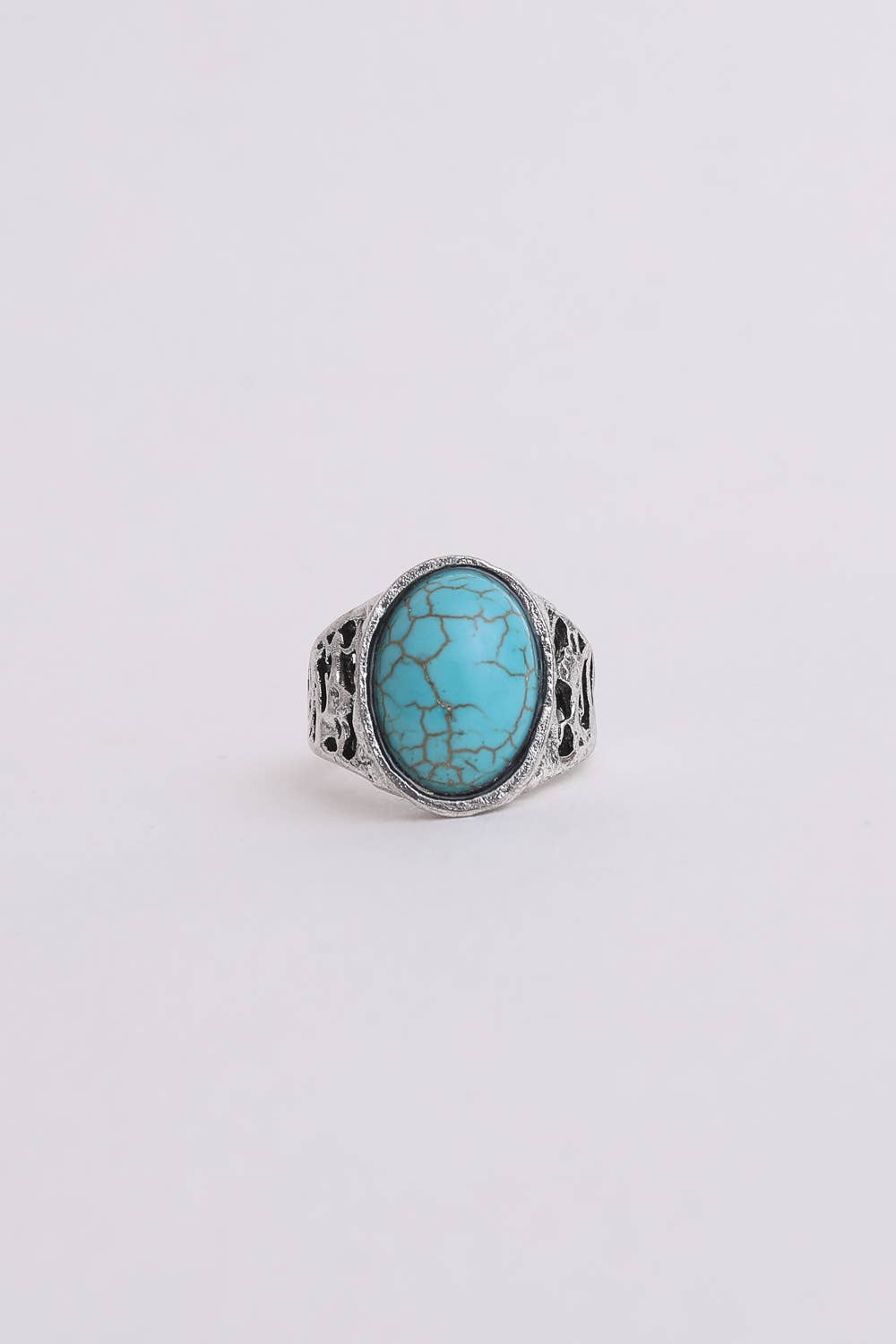 Bohemian Oval Cut Adjustable Turquoise Ring